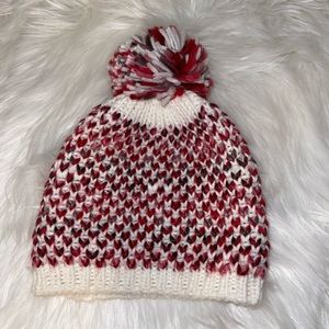 Red and white beanie NWOT